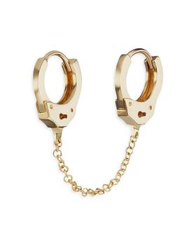 推荐14K Yellow Gold Handcuff Clicker Earring商品