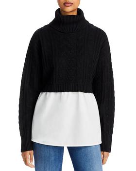 AQUA | Layered Look Turtleneck Sweater商品图片,