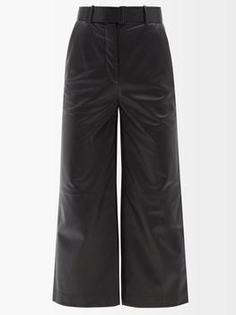 推荐Taja cropped leather wide-leg trousers商品