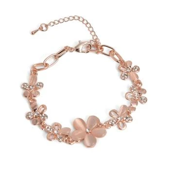 SOHI | Women Rose  Silver-toned Gold-plated Link Bracelet,商家Premium Outlets,价格¥230