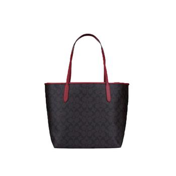 coach托特包男包, Coach | 香港直邮COACH蔻驰女士拼色印花托特包潮流时尚F5696IMRVQ商品图片 额外8.2折x额外9折, 额外八二折, 额外九折