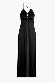 Ganni | Ruched cutout crepe maxi dress,商家THE OUTNET US,价格¥736
