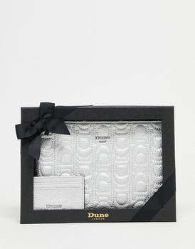 商品Dune pouch and card holder gift set in silver图片