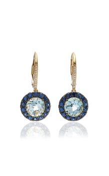 商品Rosa de la Cruz - Women's 18K Yellow Gold Topaz; Sapphire Earrings - Blue - OS - Moda Operandi - Gifts For Her图片