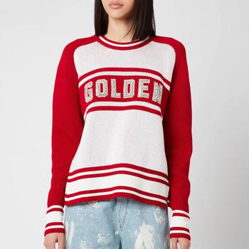 推荐Golden Goose Women's Dianne Stripes Sweatshirt - Red/White商品
