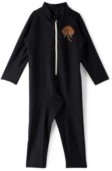 Mini Rodini | Kids Black Elephant One-Piece Swimsuit,商家SSENSE HK,价格¥196
