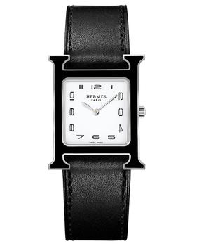 Hermes | Hermes H Hour 26mm Black Lacquered Case Unisex Watch 044858WW00商品图片,8.2折
