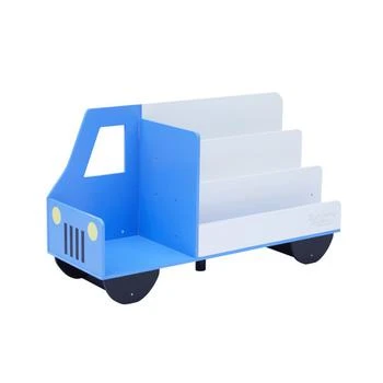 Teamson Kids -  Truck Wooden Display Bookcase - White/Blue