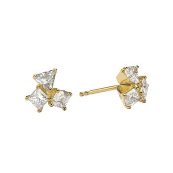 商品Âme Trio 18K Yellow Gold, Lab-Grown Diamond 1.50ct. tw. Small Stud Earrings图片