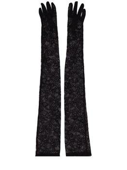 商品Versace | Silk & Lace Orchid Print Gloves,商家LUISAVIAROMA,价格¥2889图片