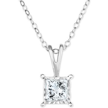 商品Diamond Princess 18" Pendant Necklace (1/2 ct. t.w.) in 14k White, Yellow, or Rose Gold,商家Macy's,价格¥10949图片