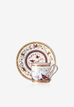 商品Paysage Aux Oiseaux Porcelain Litron Cup and Saucer- Set of 2图片