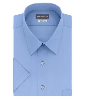 推荐Men's Short Sleeve Dress Shirt Regular Fit Poplin Solid商品