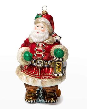 推荐Christmas Magic Town Crier Santa Glass Ornament商品