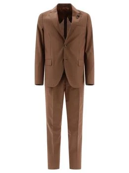 LARDINI | Wool Blend Single-Breasted Suit Suits Brown,商家Wanan Luxury,价格¥5035