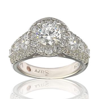 商品Suzy Levian | Suzy Levian Bridal Sterling Silver White Cubic Zirconia Engagement Ring,商家Premium Outlets,价格¥888图片