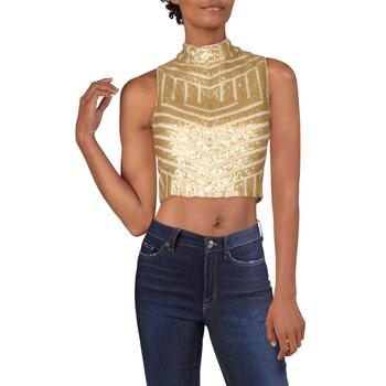 推荐Teeze Me Womens Juniors Mesh Sequined Crop Top商品