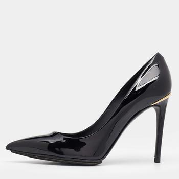 lv高跟鞋, [二手商品] Louis Vuitton | Louis Vuitton Black Patent Leather Eyeline Pointed Toe Pumps Size 39商品图片 3.8折