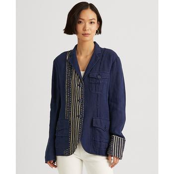 ralph lauren jacket, Ralph Lauren | Patchwork Linen Blazer商品图片 6折