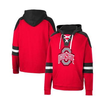 Colosseum | Men's Scarlet Ohio State Buckeyes Lace-Up 4.0 Pullover Hoodie商品图片,