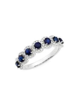 Saks Fifth Avenue | 14K White Gold, Sapphire & Diamond Ring,商家Saks OFF 5TH,价格¥8906