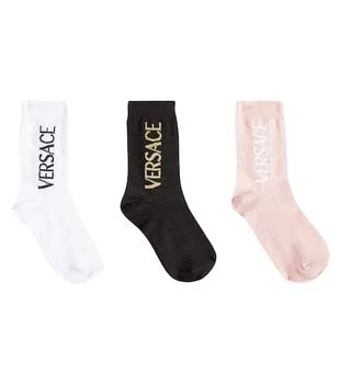 Versace | Logo棉质混纺袜子三双套装,商家MyTheresa CN,价格¥1658