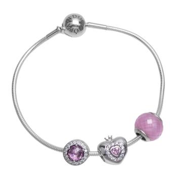 潘多拉耳钉, PANDORA | PANDORA  女士粉色银质手镯  PAND00082商品图片 满$100享9.5折, 满折