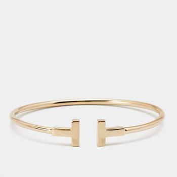 商品Tiffany & Co. T Wire 18k Rose Gold Open Cuff Bracelet,商家The Luxury Closet,价格¥10475图片