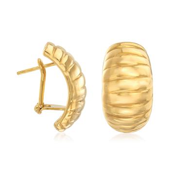 商品Ross-Simons | Ross-Simons Italian 18kt Yellow Gold Ribbed Earrings,商家Premium Outlets,价格¥4286图片