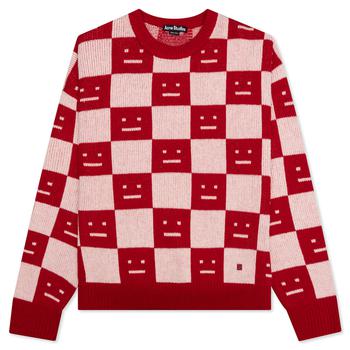 推荐Acne Studios Crew Neck Wool Sweater - Deep Red/Faded商品