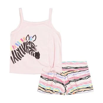 KIDS HEADQUARTERS | Little Girls Zebra Tie-Hem Tank Top and Skort, 2 Piece Set 3.9折