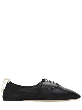 罗意威鞋价格, Loewe | 10mm Soft Leather Lace-up Derby Flats商品图片 