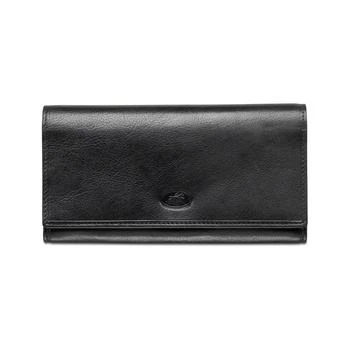 Mancini Leather Goods | Equestrian-2 Collection RFID Secure Trifold Checkbook Wallet 