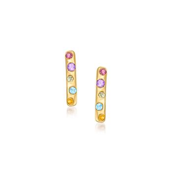 商品RS Pure by Ross-Simons Multi-Gemstone Earrings in 14kt Yellow Gold图片