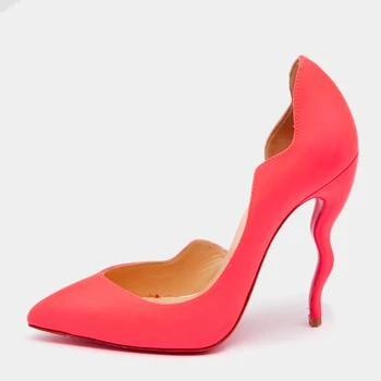 推荐Christian Louboutin Neon Pink Leather Dalida D'orsay Pumps Size 35商品