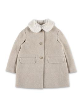 Bonpoint | Bonpoint Favori Faux-Fur Collar Buttoned Peacoat商品图片,6.7折