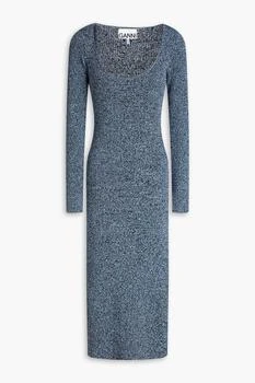 推荐Mélange ribbed-knit midi dress商品