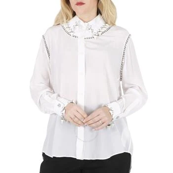 Burberry | Optic White Optic White Crystal Embellished Silk Shirt 3.5折, 满$200减$10, 满减