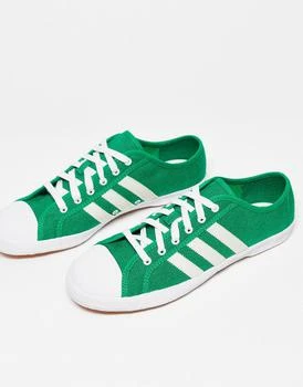 推荐adidas Originals Adria trainers in green and white商品