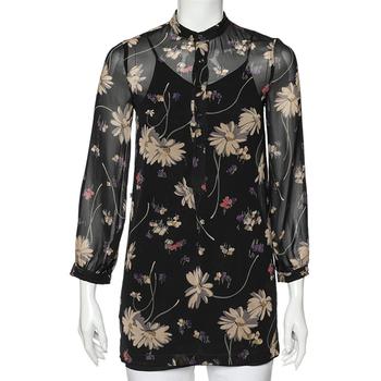 推荐Polo Ralph Lauren Black Floral Printed Chiffon Tunic M商品