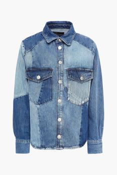 maje外套, Maje | Cilly patchwork-effect faded denim jacket商品图片 4折