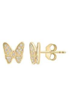 Effy | Diamond Embellished Butterfly Stud Earrings - 0.10ct,商家Nordstrom Rack,价格¥773