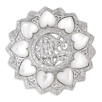 商品Megan Walford | Megan Walford Sterling Silver Cubic Zirconia Heart Wreath Pin,商家Jomashop,价格¥1448图片