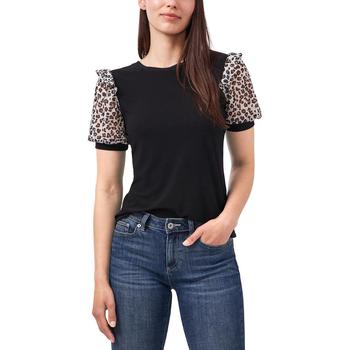 商品CeCe | CeCe Womens Leopard Print Chiffon Pullover Top,商家BHFO,价格¥139图片
