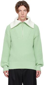 AMI | Green Ami De Cœur Sweater商品图片,额外8.5折, 独家减免邮费, 额外八五折