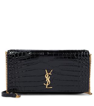 Yves Saint Laurent | Croc-effect leather wallet on chain商品图片 