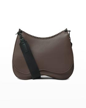 推荐Grained Leather Saddle Crossbody Bag商品