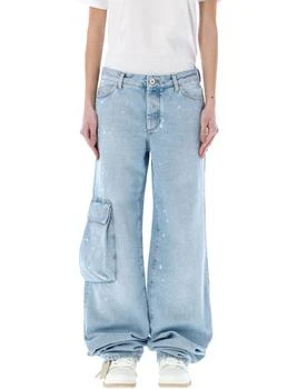 Off-White | Off-White Toybox Painted Logo Patch Wide Leg Jeans 2.9折起, 独家减免邮费