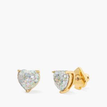 kate spade new york, Kate Spade | Kate Spade New York Heart Gold-Plated and Glittered Resin Earrings商品图片 