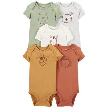 Carter's | Baby Boys Short Sleeve Bodysuits, Pack of 5 6折, 独家减免邮费